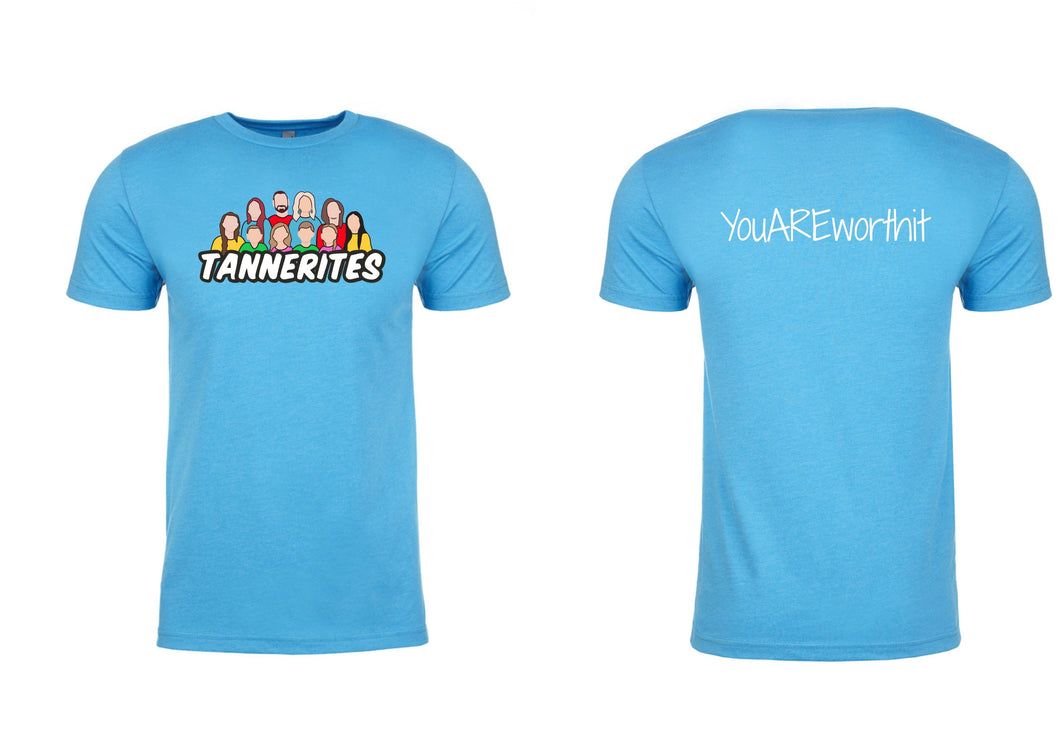6210 Next Level - NEW Logo Tannerite's - YouAREworthit Cotton Short Sleeve Crew Turquoise